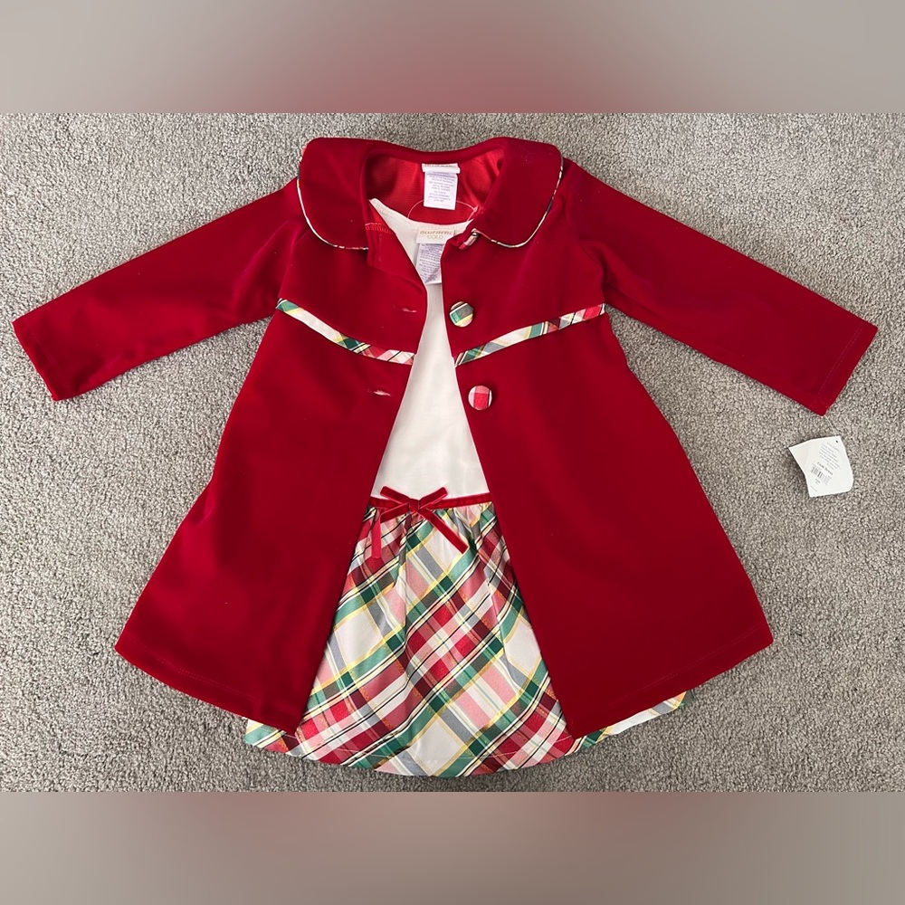Girls 2pc Velvet Holiday Dress w/Matching Jacket NWT